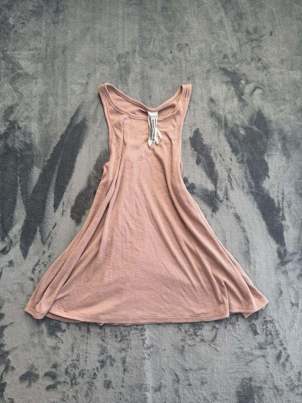 Free People Pink Ribbed Swing Tank Top